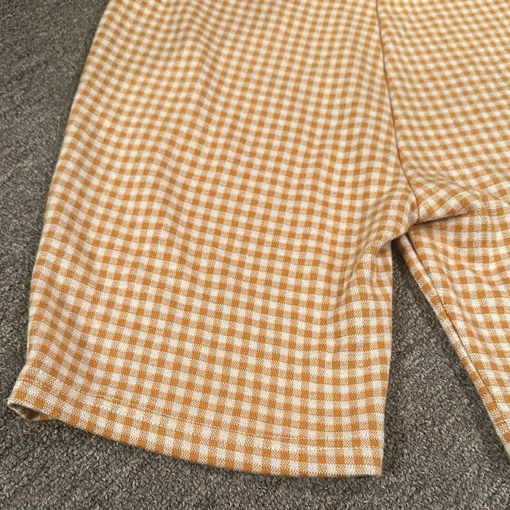 Gingham Tan/Dark Yellow Women's Shorts - Picture 3 of 11